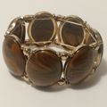 Large Chunky Bracelet Brown Oval Swirl Stretch ...