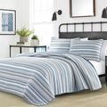 King size 3 Piece Nautical Anchor Blue White Gr...