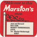 BEER MAT - MARSTONS BREWERY - RED COW, MARKET H...