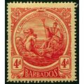 Barbados 1916 4d red on yellow SG187 unused