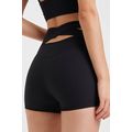 Black Back Cross Waistband Yoga Shorts