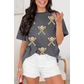 Gray Sequined Game Day Casual Tee