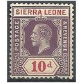 Sierra Leone 1921 SG122 10d Purple & Red Mounte...