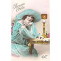 CARTE POSTALE - MODE - FEMME A CHAPEAU - REF 114