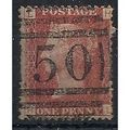 1858 SG43 1d Red Plate 138 Good/Fine Used Check...