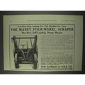 1910 The Barron & Cole Maney Four-Wheel Scraper Ad