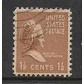 UNITED STATES AMERICA 1938 SG801 1 1/2c BISTRE ...