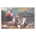 Ladies Scottish Washing Scotland Oilette Art Po...