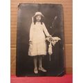 YOUNG GIRL in Sunday best .. unused antique Bel...