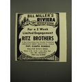 1952 Bill Miller's Riviera Ad - For a 2 week li...