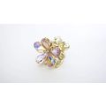 Small mini gold metal ab crystal flower hair cl...