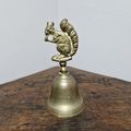 Small Vintage Brass Squirrel Topped Bell