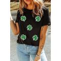 Black Four Leaf Clover Graphic St. Patricks Cre...