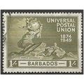 Barbados 1949 SG270 1/- Olive UPU Fine Used . ..