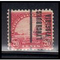 Used 567 20c Golden Gate Barely Clears Misalign...