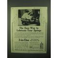 1922 3-in-One Oil Ad - Easy Way to Lubricate Sp...