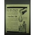 1922 3-in-One Oil ad - How Many Ways Do You Use