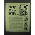 1922 3-in-One Oil Ad - Help Your Wife