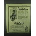 1922 3-in-One Oil ad - The Handy Man