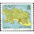 JERSEY, Map of Jersey c2000, blue 2010, UK rate...