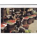 African Market Postcard used creased