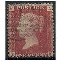 1858 SG43 1d Red Plate 92 Fine Used Check Lette...
