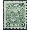 Barbados 1925 SG230 1/2d Green Mounted Mint.. .