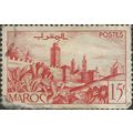 MOROCCO, City wall, red 1947, 15c, #2