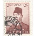 Indonesia 1953 - 2.50r brownish purple - Presid...
