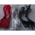 3m bundle of 3mm ribbon, in black, white & red,...