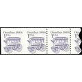 2225c, MNH 1¢ Transitional Imperforate Strip Wi...