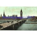 Westminster Bridge, London, England, Postcard