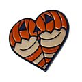 Pumpkin Heart Enamel Pin Badge Cartoon Style La...