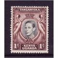 Kenya Uganda & Tanganyika 1945 1c Black and Red...