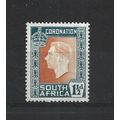 SouthAfrica.SG73 1 1/2d Orange and Greenish Blu...