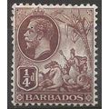 Barbados 1912 SG170 1/4d Brown Mounted Mint . .