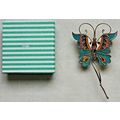 Vintage Cloisonne Butterfly Ornament - Boxed