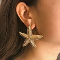 Trendy Golden Starfish Earrings 6 CM * 6.7 CM B...