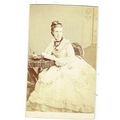 Victorian cdv photo young lady wearing necklace...