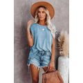 Knit Pocketed Tee with Side Slits