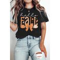 Black Hello Fall Thanksgiving Bow Pumpkin Graph...