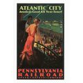 USA Railway Poster Art Postcard Atlantic City P...