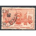 French West Africa Stamps 1947 - SG43 - 2f oran...