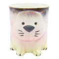 Cat Mug Pink Cream & Grey Ceramic 9.5 CM Microw...