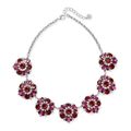 Charter Club Frontal Necklace Rhodium Plate Red...
