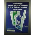 1975 True Filter Cigarettes Ad - Low Tar Low Nicotine