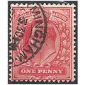 1902 - SG219 1d Scarlet Fine Used Birminham CDS.