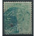 India 1864 SG47 4a Green FILLER (hole/thin) Use...