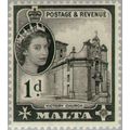 Malta QEII 1956 1d Black Mounted Mint MM SG 268...
