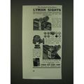 1940 Lyman Sights Ad - 48 F.H., 17A, 77 and 57E...
